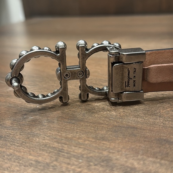 Sold on eBay! Ferragamo Women's Faux-Pearl Gancini Buckle Leather Belt - Picture 3 of 8